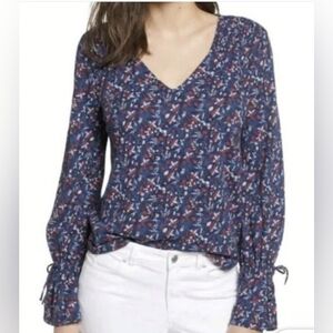 Lucky Brand V-neck Floral Print Longsleeve Top